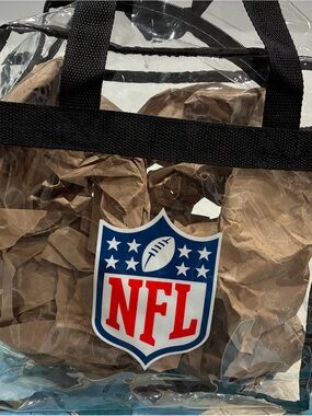 NFL Clear Tote with Red & Blue Shield and Black Trim